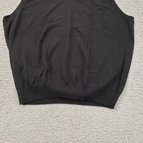 Alan Flusser Sweater Mens XL Black Wool V-Neck Sleeveless Vest‎ Golf Lightweight - Picture 11 of 14